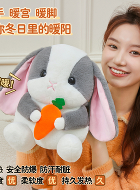 充电热水袋可拆洗双插手防爆暖水袋暖手宝加厚长毛绒暖宝宝暖脚宝