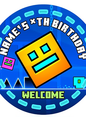 几何冲刺Geometry Dash 创意个性定制贴纸节日派对装饰
