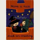 儿童派对礼物万圣节祝福卡片 派对用品 小女巫折叠卡 款 推荐