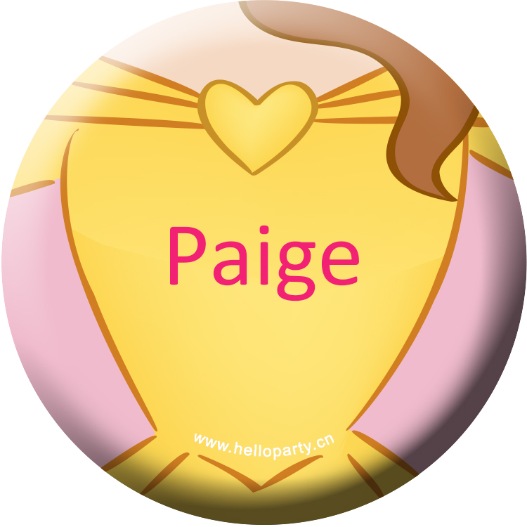 王子和公主爱洛公主生日/派对/回礼物/名字大徽章/胸章带名字