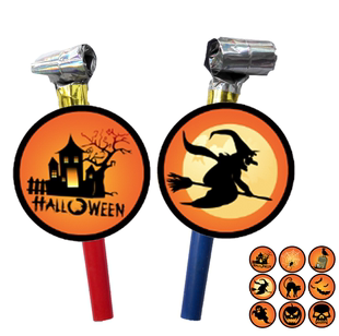 万圣节主题小丑吐长舌头吹龙吹吹卷好玩的玩具9个不同图款套装