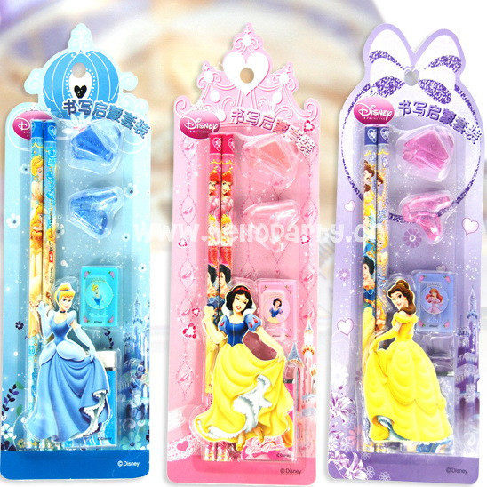 迪士尼公主仙度瑞拉白雪公主联众书写启蒙文具套装握笔器卷笔刀