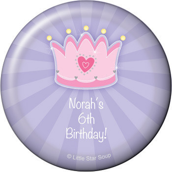 新品生日礼物定制个性小公主皇冠 party冰箱贴超大徽章迷你镜子