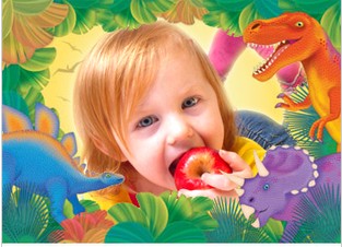 推荐款典藏 主题照片海报写真照片墙宝宝生日装饰黄色系恐龙海报