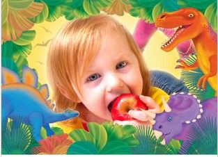 推荐款典藏 主题照片海报写真照片墙宝宝生日装饰黄色系恐龙海报