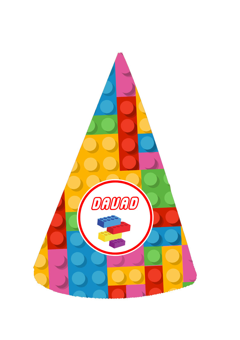 积木块party生日聚会主题帽 帽三角帽 高档手工帽 1个 主题头饰