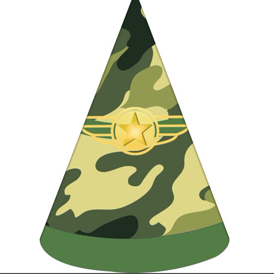迷彩士兵cs生日派对帽头饰帽子三角锥形帽手工定制