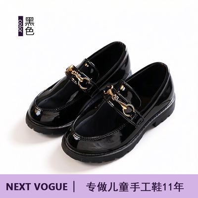 男童黑色皮鞋英伦风休闲洋气男款舒适夏季巨好看学生单鞋2026新款 — 2