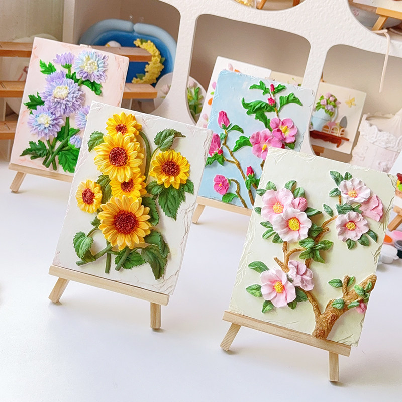 DIY彩绘石膏浮雕画儿童团建
