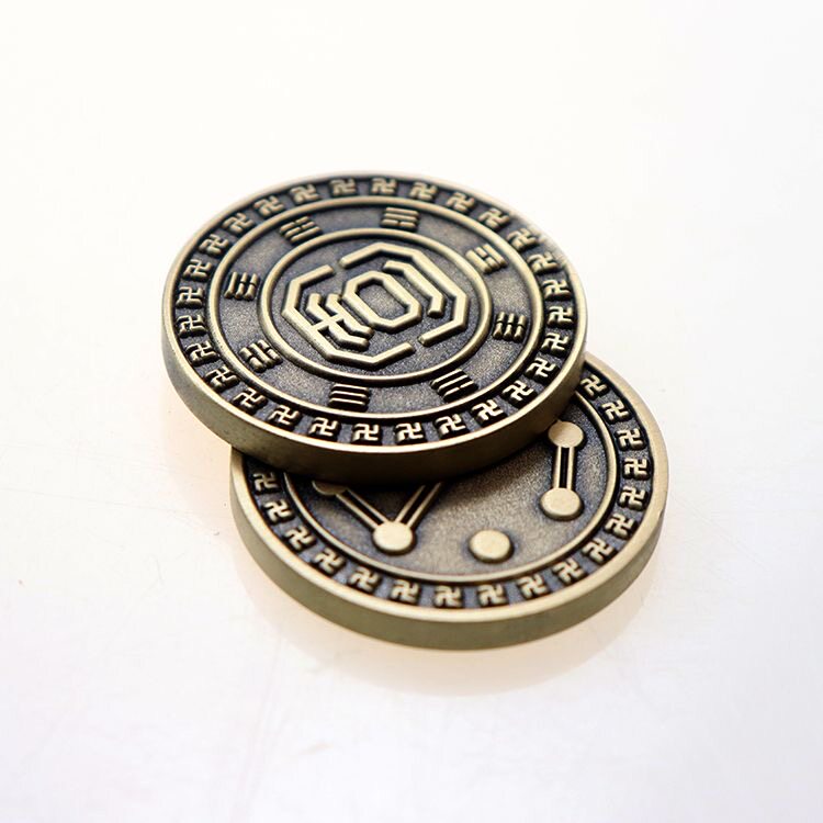 道易黄铜五行祖炁币道易铜钱九星和合八卦币3CM纪念币