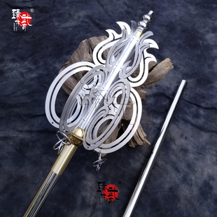 不锈钢九环禅杖出家人用品法杖地藏不锈钢锡杖和尚僧人摆件寺庙用