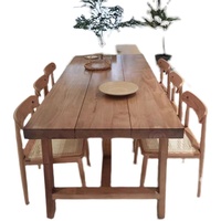 北欧实木餐桌子餐厅长方形吃饭书桌椅组合原木泡茶洽谈工作台办公