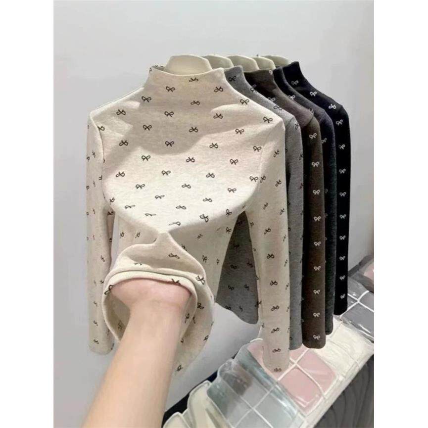 女童秋冬蝴蝶结印花打底