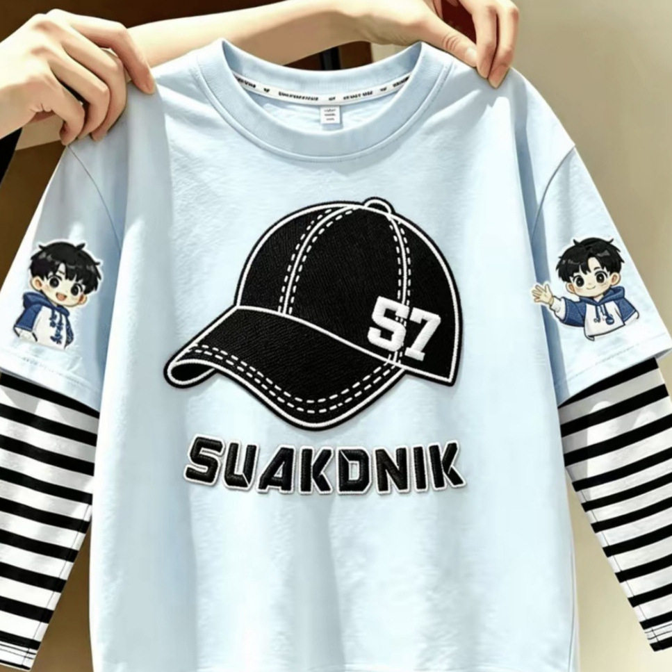 新款居家衣服儿童长袖假