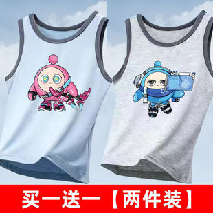 蛋仔派对联名儿童莫代尔背心男童2025新款中大童男女打底内衣睡衣