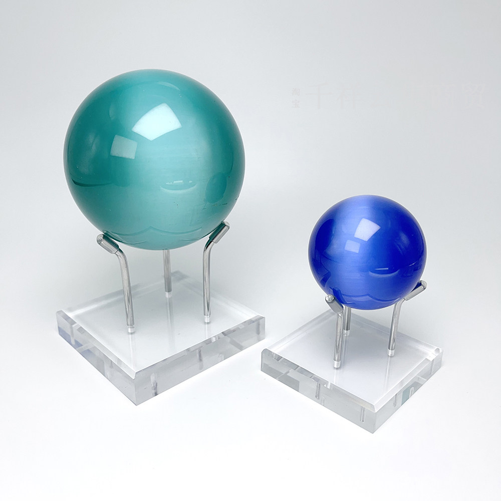 金属支架配亚克力水晶球木底座晶体矿物原石展示架矿标本奇石展示图片
