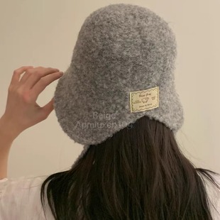 均码 渔夫帽beige秋冬款 洋气 百搭 女帽子防风绳8 东大门代购