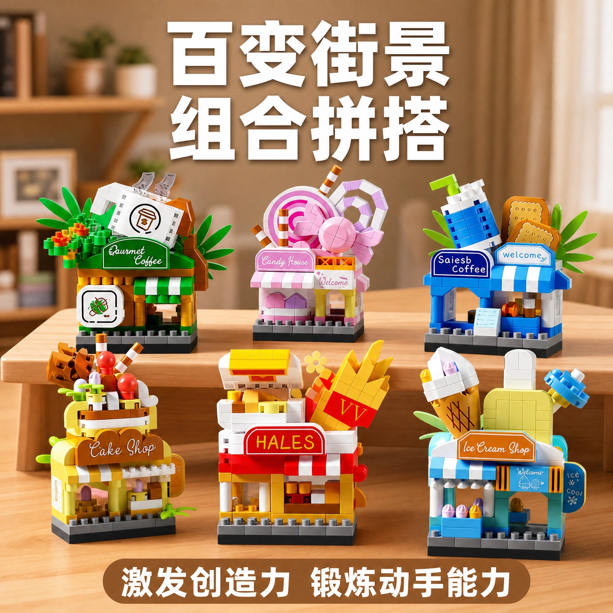 儿童益智街景拼装积木礼物图片