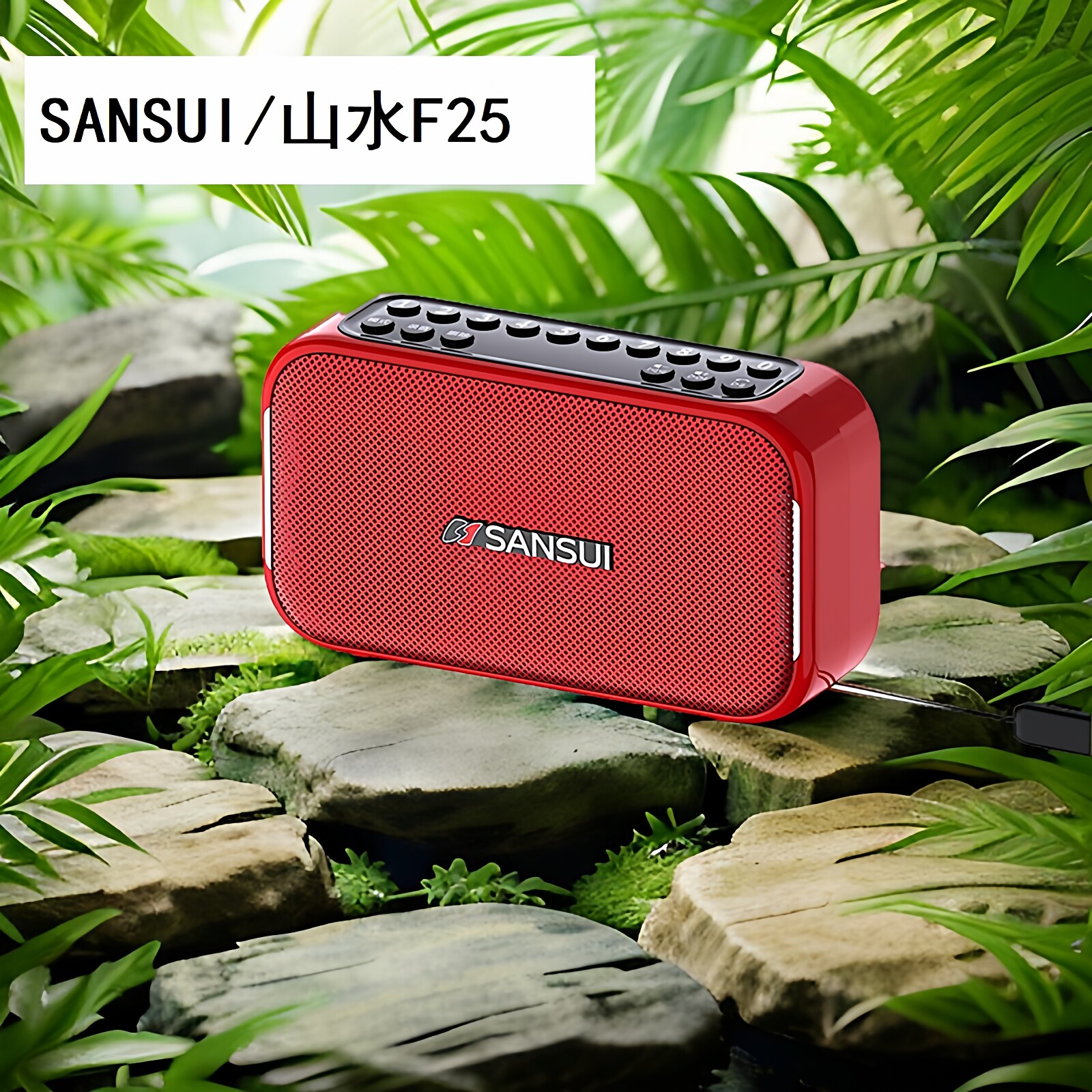 25年新款山水F25便携式FM收音机插卡蓝牙音响老人听戏机一键录音