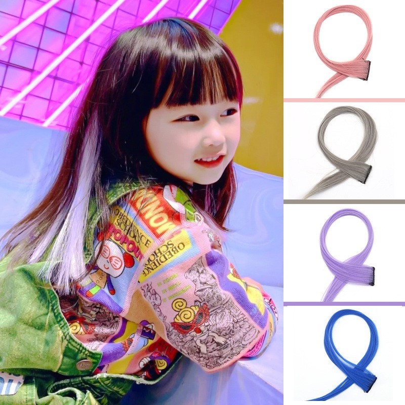 女网红同款发饰洋气彩色挂耳染假