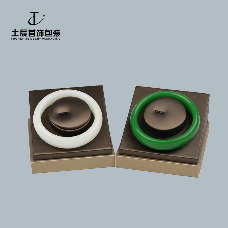香槟棕手镯托座摆件珠宝橱窗道具斜面圆环手镯单托家用收纳展示架