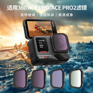 适用于Ace Pro/Pro2运动相机通用配件快装滤镜片UV保护镜PL偏振镜
