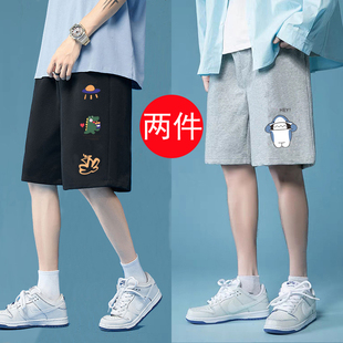 青年班服篮球运动五分沙滩裤 2025夏新款 潮牌宽松中裤 男大码 子 短裤