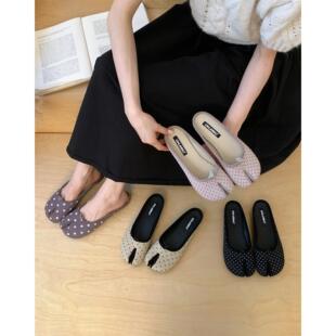 芭蕾舞鞋分趾猪蹄鞋女2026春夏秋季波点时尚小众马蹄包头拖