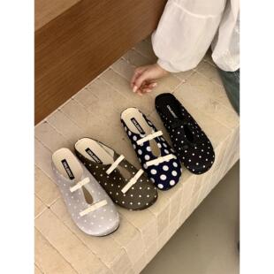 韩版复古软底时尚包头半拖鞋女2026早春一脚蹬单鞋懒人穆勒鞋