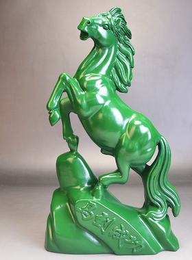 木雕马摆件实木生肖马到成功绿色家居书房办公桌面装饰木头工艺品