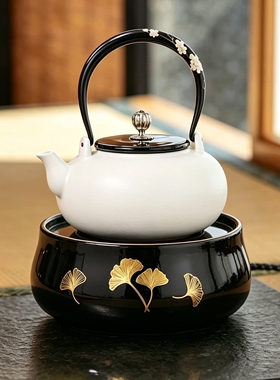 陶人斋莺歌银杏纹电陶炉煮茶器家