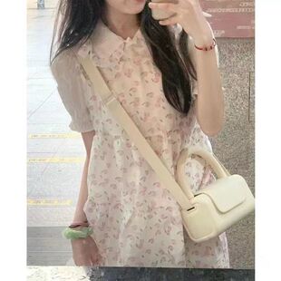 可盐可甜碎花连衣裙女设计感新款夏季小个子学生吊带娃娃裙两件套