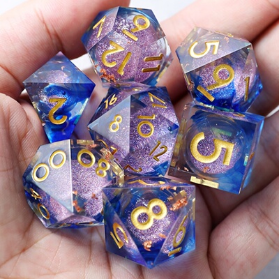 跑团骰子树脂色子流沙可动