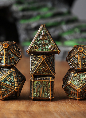 新品巫师金属dnd跑团骰子龙与地下城克鲁苏多面D20桌游实心色子