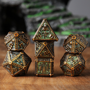 新品 巫师金属dnd跑团骰子龙与地下城克鲁苏多面D20桌游实心色子