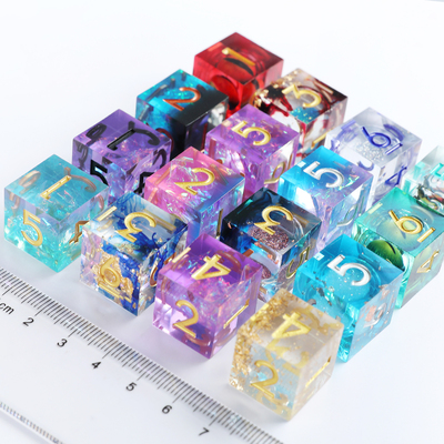 璀璨树脂6面dnd跑团骰子复活女神精致流沙龙眼桌游正方体色子18mm