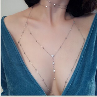 内衣配件配饰胸链性感比基尼链条高级感项链露背装锁骨链