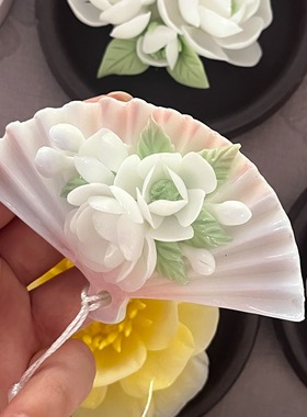 陶瓷手工捏花茉莉牡丹德化创意手作香薰造型高颜值家居插花摆件