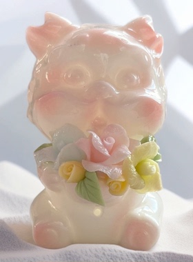 可爱装饰品创意德化个性小龙手作玫瑰陶瓷花摆件陶瓷装饰摆件