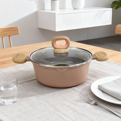 炊大皇陶晶汤锅家用聚油不粘锅平底汤锅燃气灶电磁炉锅CKNT6622TJ