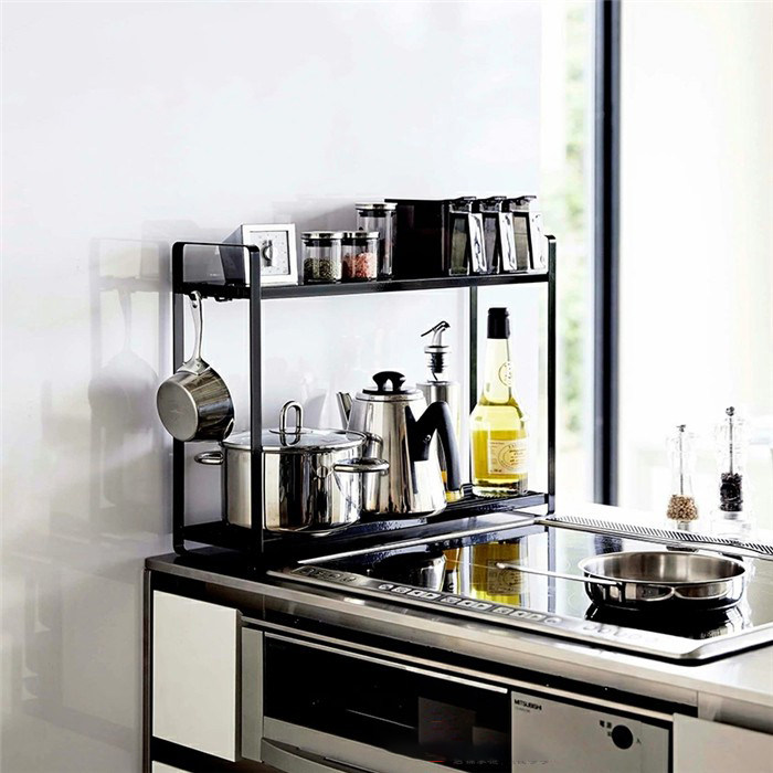 厨房灶台煤气炉台面双层整理架