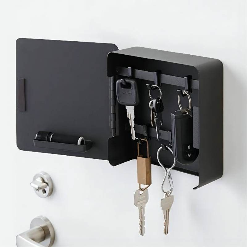 ins日式简约壁挂ABS磁吸收纳盒玄关钥匙架墙面挂钩置物架免打孔,收纳整理,钥匙收纳盒,淘宝优惠券,粉丝福利购,淘宝优惠卷