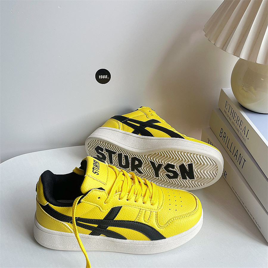 港风黄黑德训鞋男ins潮百搭厚底小白鞋子女2025新款休闲情侣板鞋