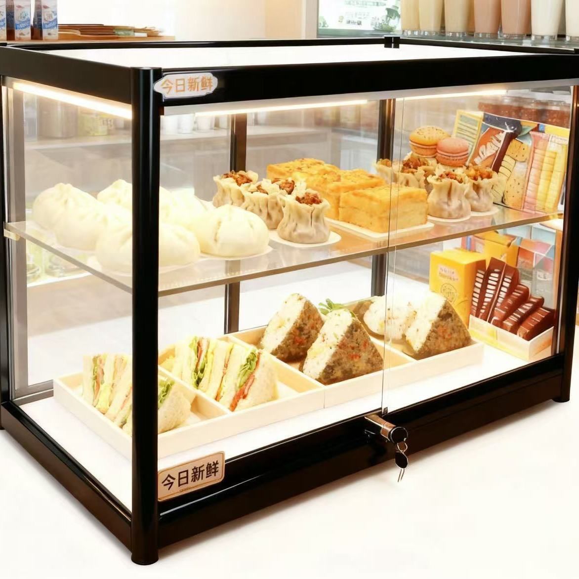 甜品糕点玻璃柜面包吧台咖啡店摆摊蛋糕小型烘焙展示柜糖葫芦