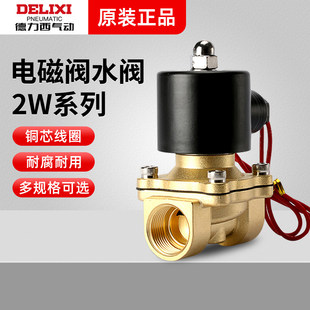 德力西电磁阀水阀气阀常闭电磁开关阀2W控制阀220V水管放水阀6分