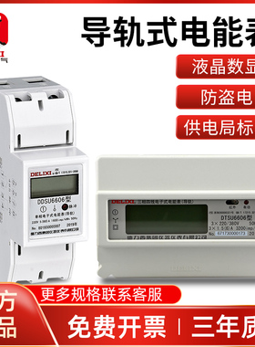 德力西电表家用单相220V导轨式2位5-60A出租房小型电能表DDSU6606
