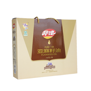 华建诚鑫 压榨一级亚麻籽油（礼盒）1L*4瓶 胡麻油 食用油 植物油