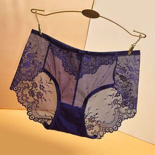 2023新款内裤女蕾丝个性迷人透明诱惑镂空无痕冰丝胖mm大码