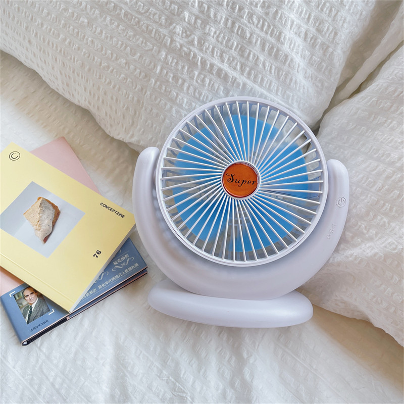 清凉一夏!居家办公前后45°风向调节可充电式桌面小风扇