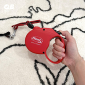 福莱希Flexi德版 伸缩牵引绳黑红宠物狗狗猫咪遛狗绳5m绳状 基础版